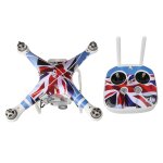 Kit drapeau britannique 4d imitation fibre de carbone pvc r�sistance � l eau kit pour dji phantom 3 quadcopter ...
