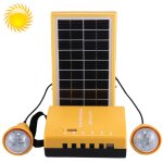 Kit d nergie solaire led rechargeable, multi - fonction portable avec ampoules, carte fm / tf de soutien, ...