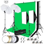 Kit de photographie puluz led light studio softbox avec fond et support rflchissant et trpied et sacs ...