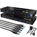 Kvm401a 4 ports usb 3. 0 priphrique partag hdmi kvm switch hub convertisseur partag (noir)