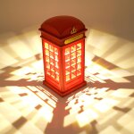 Lampe chaude de la lumire led de forme de cabine tlphonique rtro, lampe rechargeable de tableau de ...
