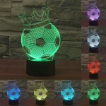 Lampe effet 3d - football couronne 7 couleurs, alimentation via usb ou piles aa