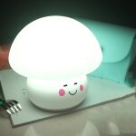 Lampe de table de chevet de chevet de chevet de champignon color� en silicone, source d'alimentation: ...