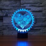 Lampe de table lumineuse color�e de vision de la forme 3d de coeur de vitesse led, version tactile d'usb ...
