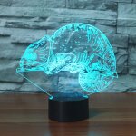 Lampe de table lumineuse color�e de vision led de la forme 3d de cam�l�on, version tactile de fissure ...