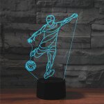 Jouer la lampe de table lumineuse colore de vision led de la forme 3d du football, version  tlcommande ...