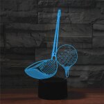 Lampe de table lumineuse color�e de vision led de la forme 3d de golf, version � t�l�commande de 16 couleurs ...