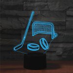 Lampe de table lumineuse color�e de vision led de la forme 3d de hockey sur glace, version tactile d'usb ...