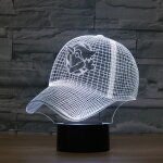 Lampe de table lumineuse de vision led color�e 3d de forme de casquette de baseball, version usb et batterie ...