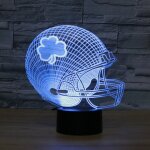 Lampe de table lumineuse  vision led colore 3d en forme de fleur de chapeau de rugby, version usb et ...