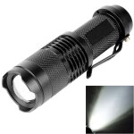 Lampe torche à objectif zoom sk68 180lm, led cree q3 - wc, 1 mode, lumière blanche, avec clip (noir) Lampe torche à objectif zoom sk68 180lm, led cree q3 - wc, 1 mode, lumière blanche, avec clip (noir)