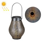 Lanterne creuse portable solaire de fer forg� de cour en plein air (argent)