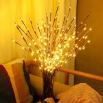Led willow branch lamp floral lights maison de vacances fte de nol dcoration de jardin  piles cadeaux ...