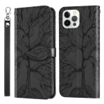 Life of arbre embossing motif horizontal flip cuir coffret avec support & card slot & portefeuille et ...