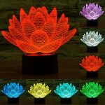 Lotus style 7 couleur dcoloration creative visual stro lampe 3d tactile commutateur led lumire bureau ...