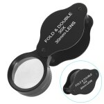 Loupe pliante d'évaluation de bijoux de lentille en verre optique 30x 30mm (emballage en carton) Loupe pliante d'évaluation de bijoux de lentille en verre optique 30x 30mm (emballage en carton)