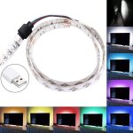 Lumire de corde de tv de 50cm 3w usb, poxy ip65 impermable 30 led 5050 smd avec le cble de commutateur ...