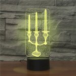 Lumire de nuit dcorative crative 3d led de base noire de chandelier, version  tlcommande de 16 ...