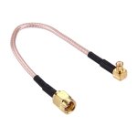 M�le de 15cm sma � mcx m�le 90 degr�s coude rg316 c�ble