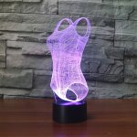 Maillot de bain base noire creative 3d led veilleuse dcorative, usb avec version  bouton tactile
