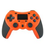 Manette de jeu sans fil en caoutchouc avec poigne bluetooth pour hte ps4 (orange)