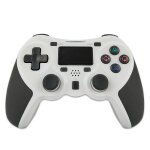 Manette de jeu sans fil caoutchoute bluetooth pour hte ps4 (blanc)