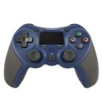 Manette de jeu sans fil caoutchoute bluetooth pour hte ps4 (bleu)