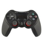 Manette de jeu sans fil caoutchoute bluetooth pour hte ps4 (noir b)