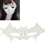 Mascarade halloween f�te danse sexy lady masque de chauve - souris en dentelle (blanc)