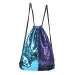 Mermaid glittering sequin drawstring sports backpack sac à bandoulière (bleu violet) Mermaid glittering sequin drawstring sports backpack sac à bandoulière (bleu violet)