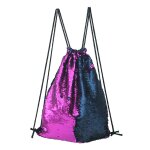 Mermaid glittering sequin drawstring sports backpack sac  bandoulire (dark purple blue)
