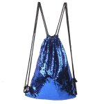 Mermaid glittering sequin drawstring sports backpack sac � bandouli�re (sapphire blue silver)