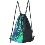 Mermaid glittering sequin drawstring sports backpack sac à bandoulière (bright black) Mermaid glittering sequin drawstring sports backpack sac à bandoulière (bright black)