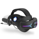 Pour meta quest 2 vr rgb, serre - t�te r�glable, batterie int�gr�e de 8 000 mah (gaming black)