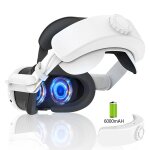 Pour meta quest 3, bandeau rechargeable, serre - tte rglable, batterie intgre de 6000 mah (blanc) ...