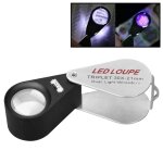 Mg7802 30x 6leds + 7uv lampes apprciation de bijoux loupe (ronde)