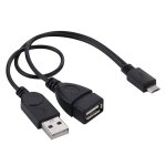 Micro usb vers usb 2. 0 m�le et usb 2. 0 femelle adaptateur convertisseur otg c�ble, longueur: environ ...