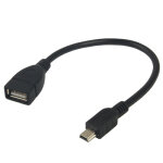 Mini adaptateur usb 5 broches usb vers usb 2. 0 otg, longueur: 12cm (noir)