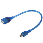 Mini adaptateur usb 5 broches usb vers usb 2. 0 otg, longueur: 22cm (bleu)