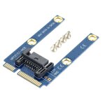 Mini carte pci - e msata ssd � sata 7 broches mpcie extension (bleu)