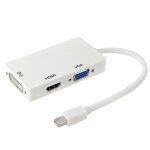 Mini displayport male to hdmi + vga + dvi adaptateur femelle cble convertisseur pour mac book pro air, ...