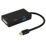 Mini displayport male to hdmi + vga + dvi adaptateur femelle cble convertisseur pour mac book pro air, ...