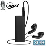 Mini enregistreur vocal 3 en 1 + disque flash de 8 go + lecteur mp3 (noir)