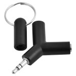 Mini en forme de y 3. 5mm m�le � double 3. 5mm femelle jack audio adaptateur casque connecteur keychain ...