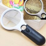 Mini - loupe visuelle de lecture portable 3 - 45x avec 3 lumires del (blanc)