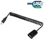 Mini usb 5 broches vers usb 2. 0 cble spiral / ressort avec fonction otg, longueur: 22cm (peut tre ...