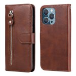Mode calf texture zipper horizontal flip coating coque avec stand & card slots & portefeuille fonction ...