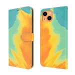 Motif aquarelle horizontal flip cuir housse avec support et portefeuille pour iphone 13 (feuille d'automne) ...