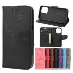 Motif de papillon floral en relief millsime horizontal flip cuir slot & portefeuille et portefeuille ...