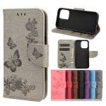 Motif de papillon floral en relief vintage horizontal flip cuir coating avec fente et portefeuille et ...